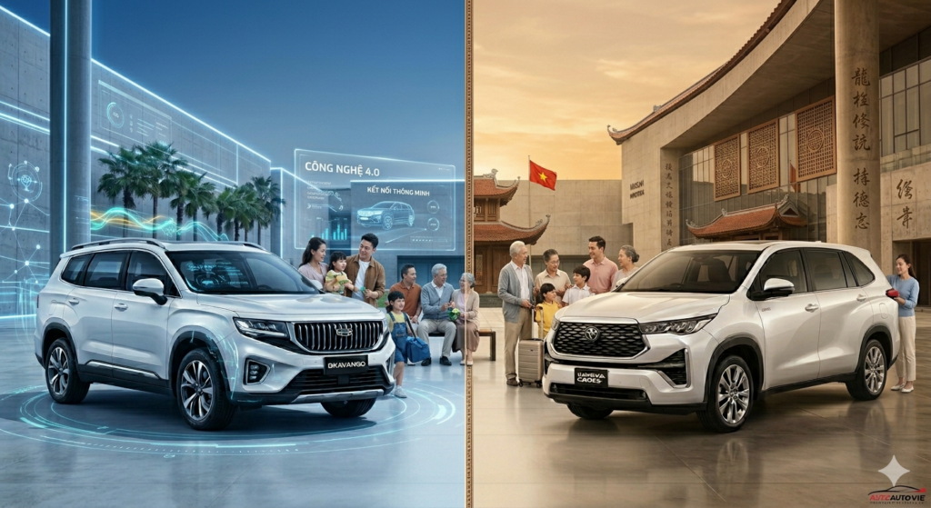 so sánh chi tiết 7 chỗ gia đình: geely 7 chỗ okavango và toyota innova cross